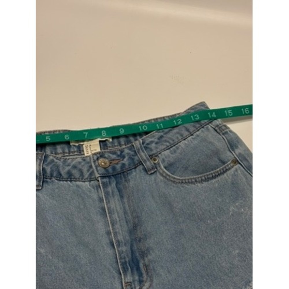 H&M Coachella Jeans Women 8 Blue Mom High Rise Distressed Ripped Raw Hem Denim - Picture 6 of 10
